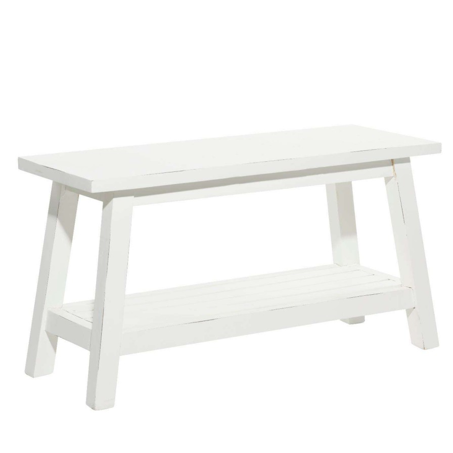 Indoor Benches * | Flash Sale Entryway Benches Decmode Wood Farmhouse Bench