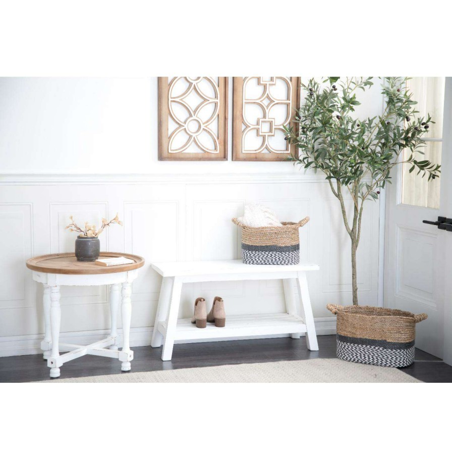 Indoor Benches * | Flash Sale Entryway Benches Decmode Wood Farmhouse Bench