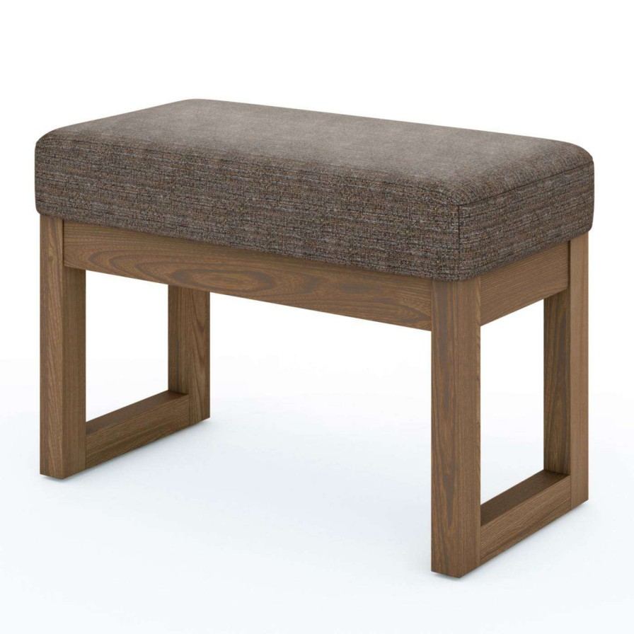 Indoor Benches * | Promo Entryway Benches Brooklyn + Max Lewiston 26 In. Contemporary Rectangle Tweed Ottoman Bench