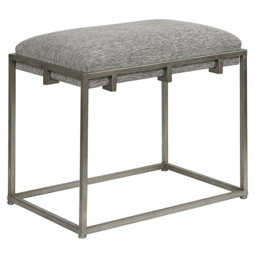 Indoor Benches * | New Bedroom Benches Uttermost Edie Silver Small Bench