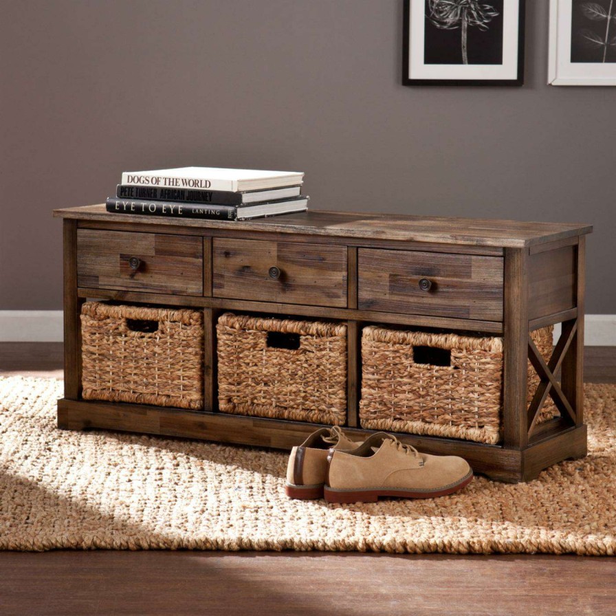 Indoor Benches * | Cheap Indoor Storage Benches Southern Enterprises Jayton Storage Bench