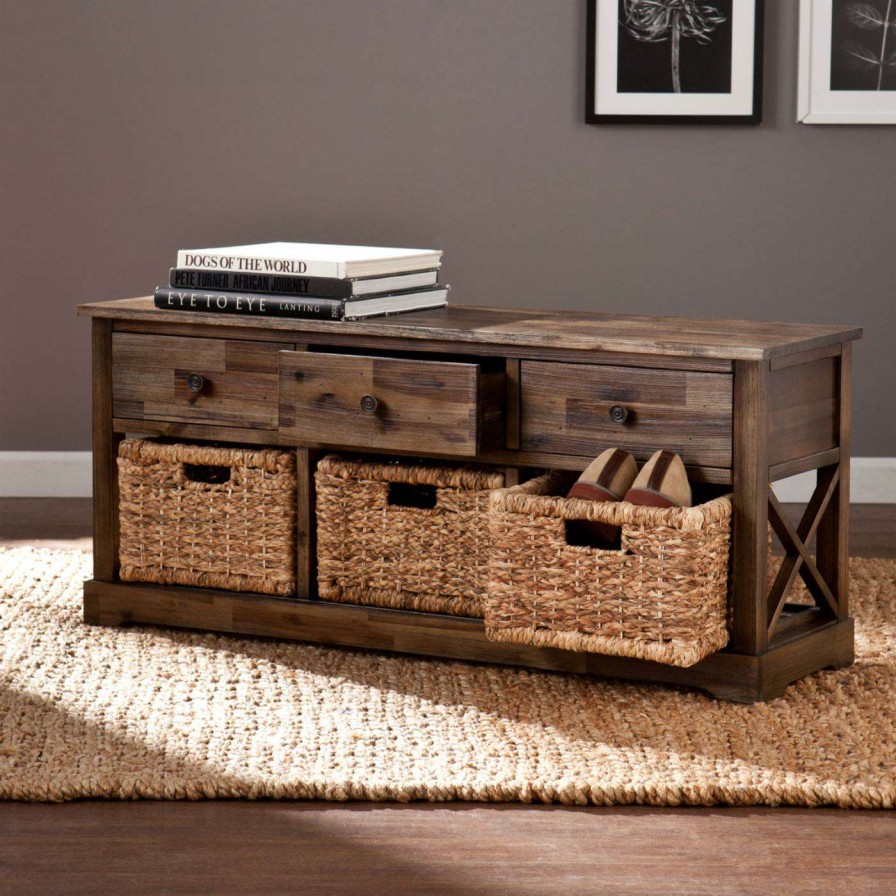 Indoor Benches * | Cheap Indoor Storage Benches Southern Enterprises Jayton Storage Bench