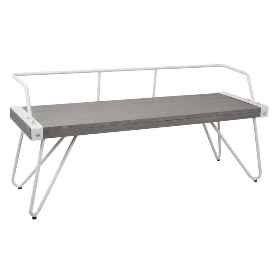 Indoor Benches * | Coupon Entryway Benches Lumisource Stefani Industrial Metal And Wood Bench