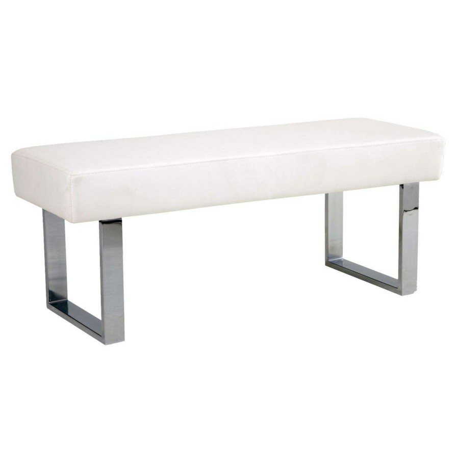 Dining Chairs * | New Kitchen & Dining Benches Armen Living Amanda Dining Bench White