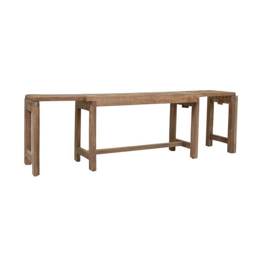 Indoor Benches * | Promo Settee Benches East At Main Remi Extendable Bench Natural