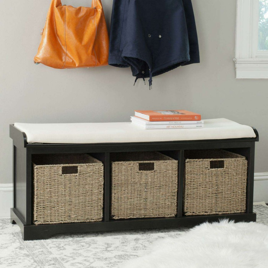 Indoor Benches * | Coupon Indoor Storage Benches Safavieh Lonan Wicker Storage Bench