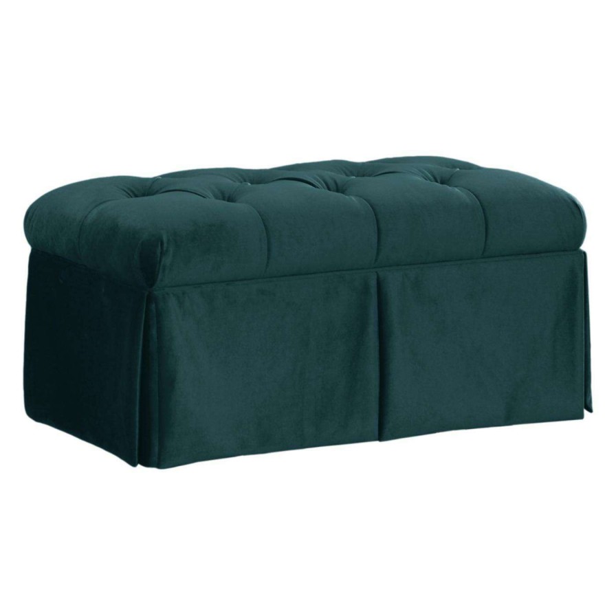 Indoor Benches * | Cheapest Skyline Furniture Ottoman Benches Mystere Skirted Storage Bench