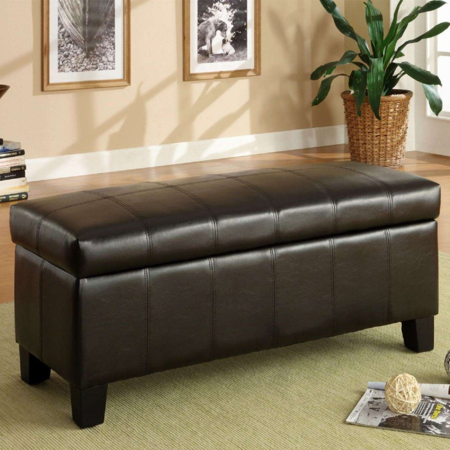 Indoor Benches * | Promo Ottoman Benches Chelsea Lane Lift Top Storage Bench