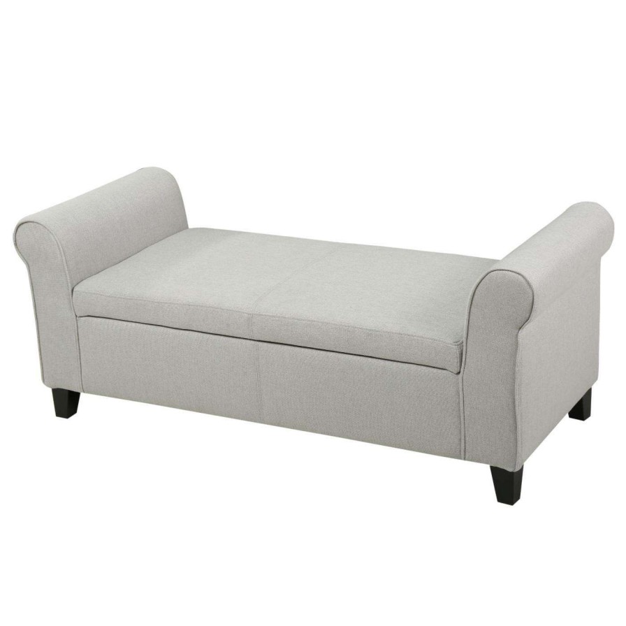 Indoor Benches * | Flash Sale Bedroom Benches Hn Home Victorville Transitional Upholstered Bedroom Bench With Storage