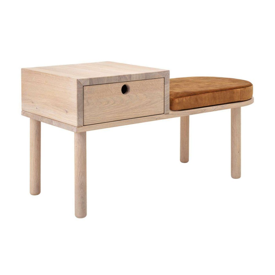 Indoor Benches * | Promo Sprinkle & Bloom Bedroom Benches Oak Indoor Storage Bench By Sprinkle & Bloom