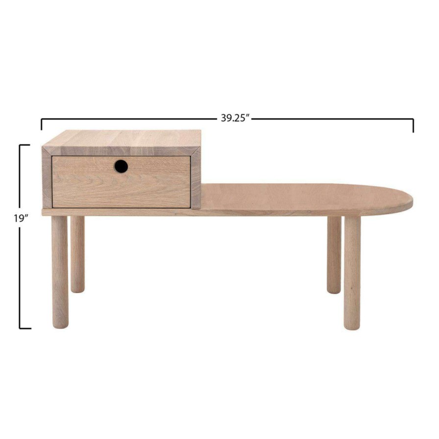 Indoor Benches * | Promo Sprinkle & Bloom Bedroom Benches Oak Indoor Storage Bench By Sprinkle & Bloom