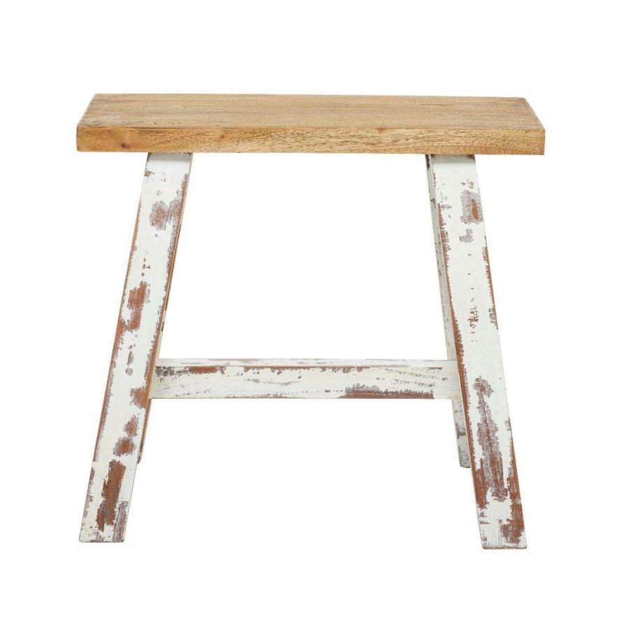 Indoor Benches * | Promo Entryway Benches Decmode Wood Distressed Farmhouse Bench