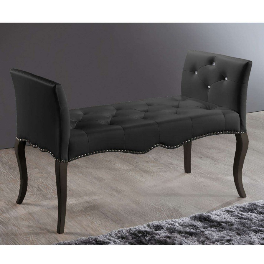 Indoor Benches * | Hot Sale Bedroom Benches Baxton Studio Kristy Bedroom Bench Black