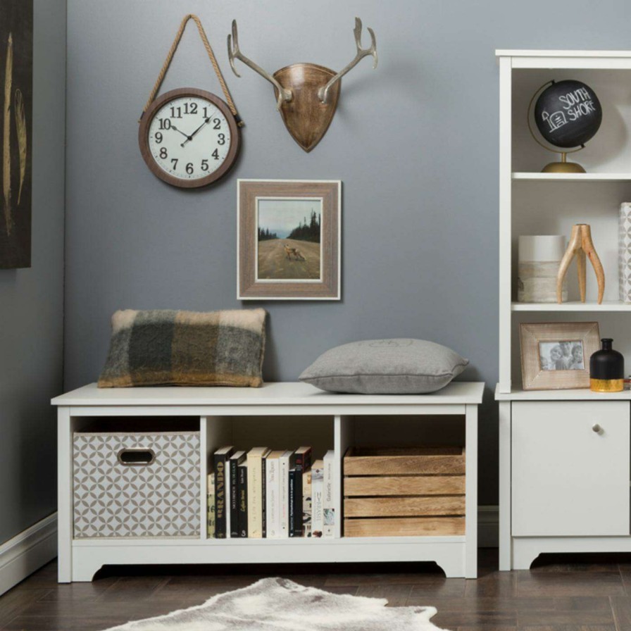 Indoor Benches * | Flash Sale Indoor Storage Benches South Shore Vito Cubby Storage Bench