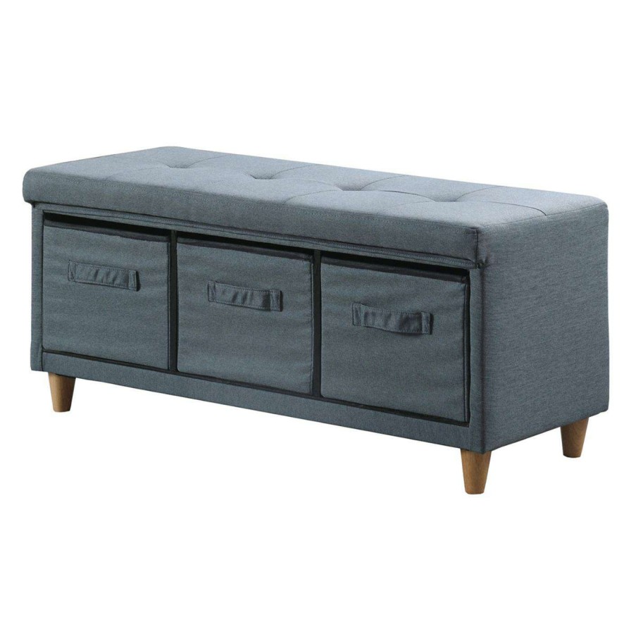 Indoor Benches * | Cheap Indoor Storage Benches Ore International Magnolia Tufted Storage Bench