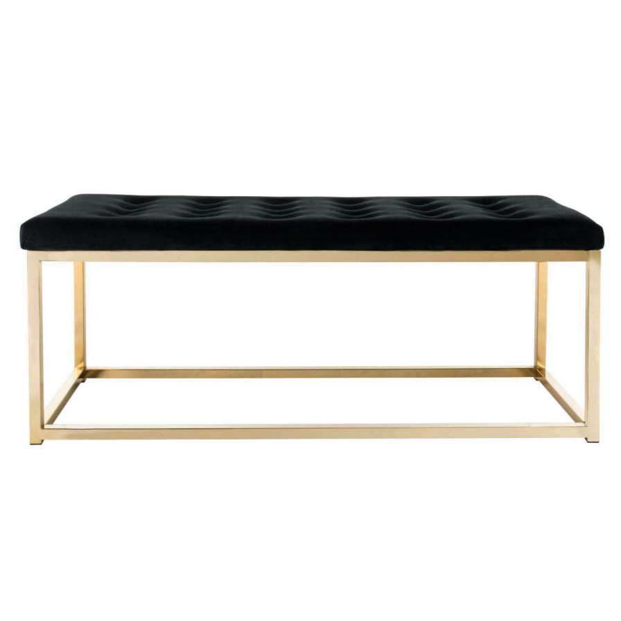 Indoor Benches * | New Bedroom Benches Safavieh Reynolds Velvet Bench