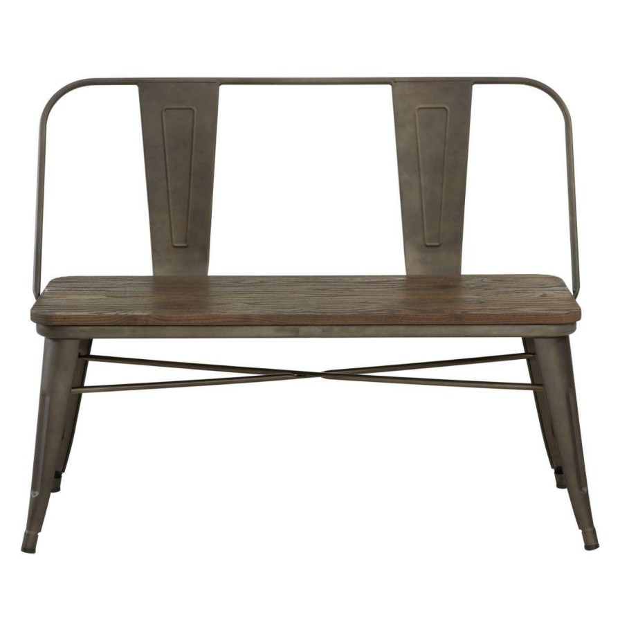 Indoor Benches * | Buy Entryway Benches !Nspire Industrial Double Bench