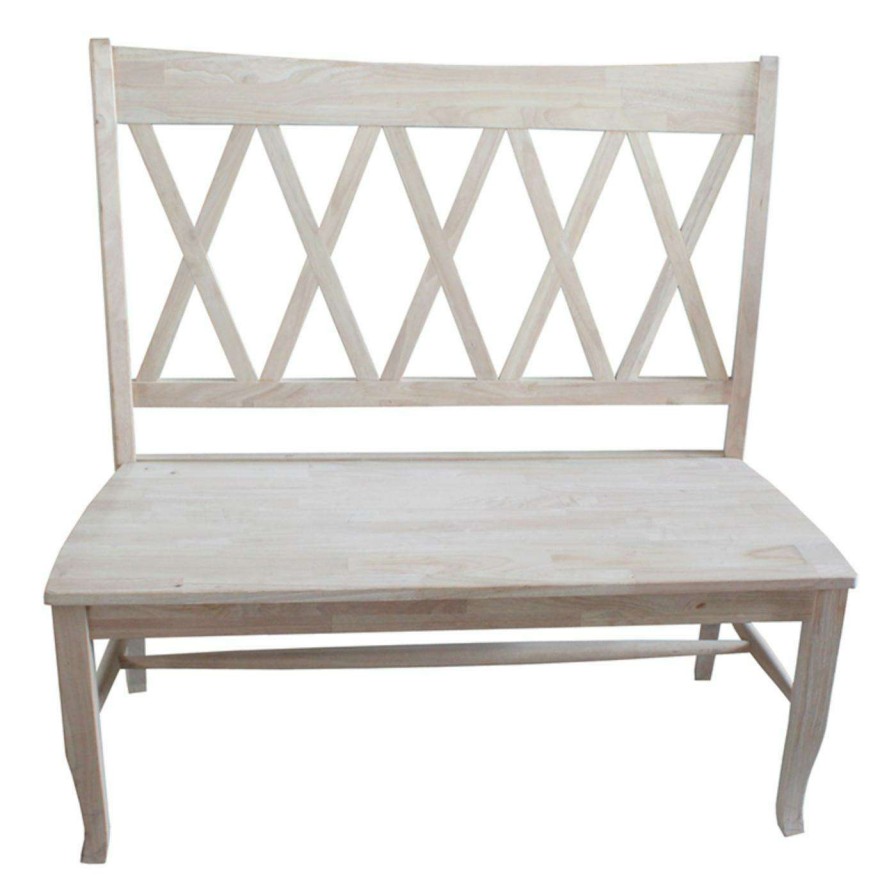 Indoor Benches * | Best Sale Entryway Benches International Concepts Double X-Back Bench