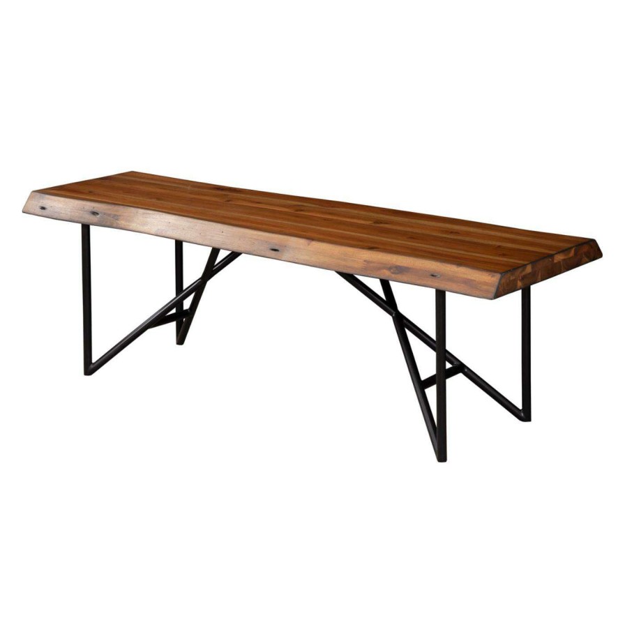 Indoor Benches * | Promo Bedroom Benches Alpine Furniture Live Edge Indoor Bench