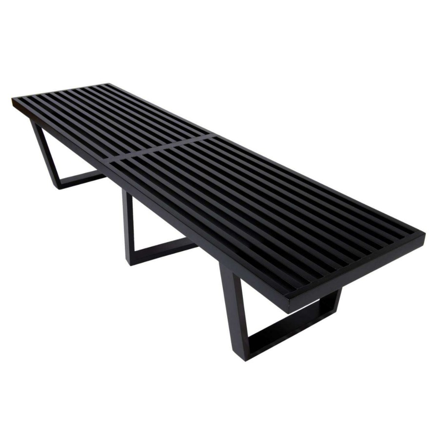 Indoor Benches * | Best Reviews Of Entryway Benches Leisuremod Mid-Century Slat Inwood Bench