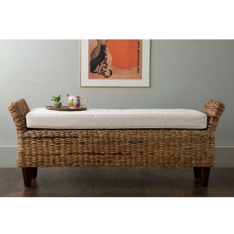 Indoor Benches * | Hot Sale Entryway Benches East At Main Cline Abaca Bench