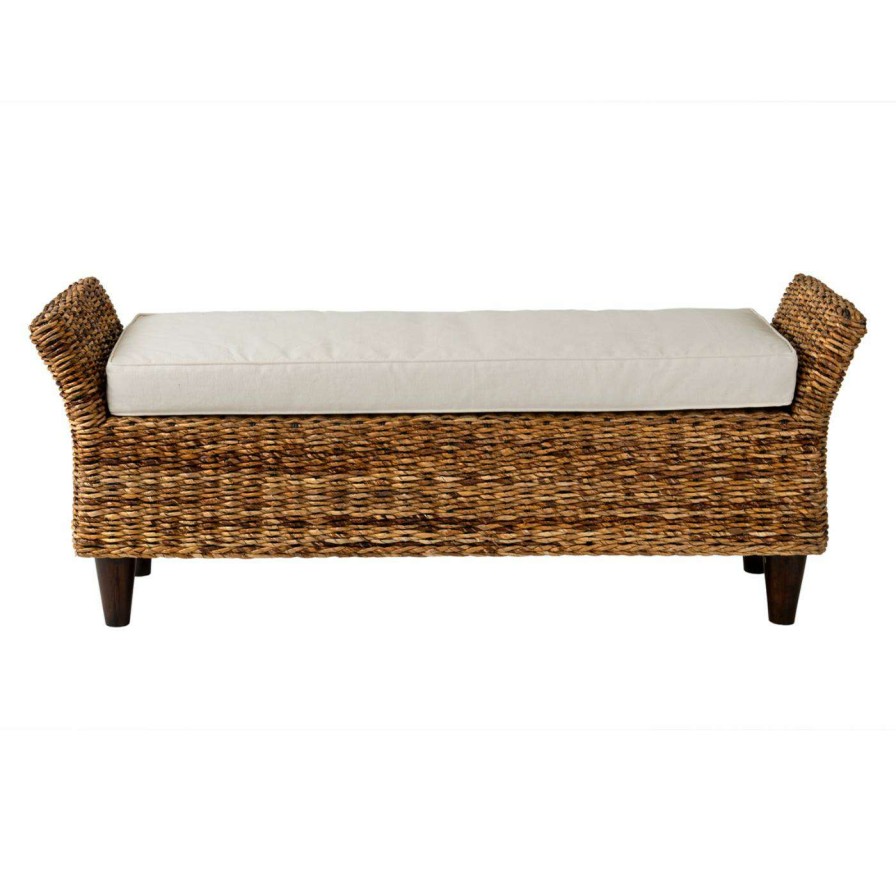 Indoor Benches * | Hot Sale Entryway Benches East At Main Cline Abaca Bench