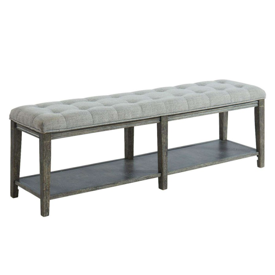 Indoor Benches * | Flash Sale Settee Benches Furniture Of America Tili Rustic 1-Shelf Linen Bench