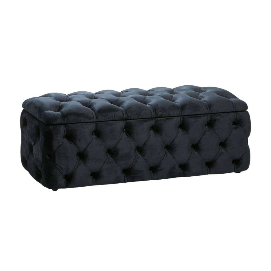 Indoor Benches * | Cheap Indoor Storage Benches Decmode Tufted Upholstered Storage Bench