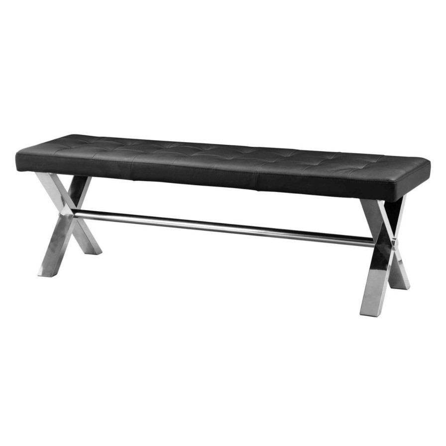 Indoor Benches * | Best Sale Entryway Benches Pangea Home Ella-Bench Faux Leather