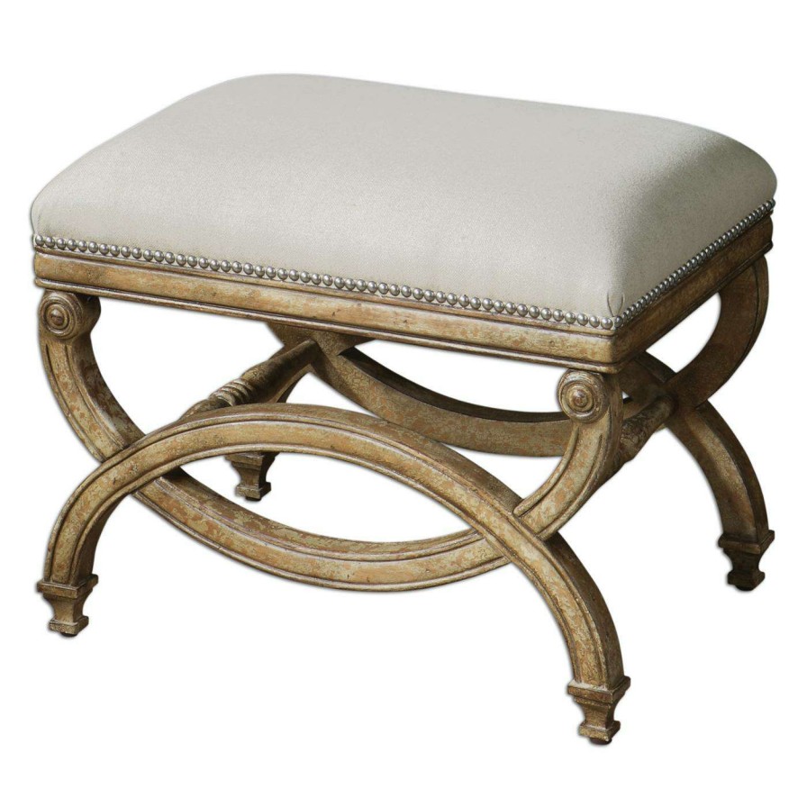 Indoor Benches * | Hot Sale Uttermost Ottoman Benches Karline Upholstered Bench