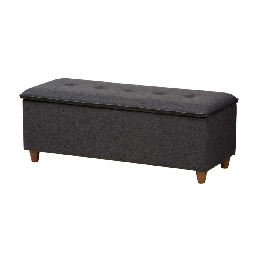 Indoor Benches * | Promo Indoor Storage Benches Baxton Studio Marlisa Mid-Century Tufted Storage Ottoman Bench