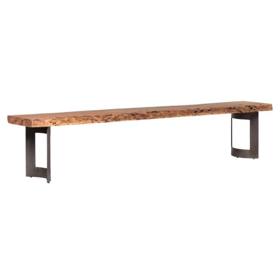 Indoor Benches * | Flash Sale Entryway Benches Moes Home Collection Bent Extra Small Smoked Bench