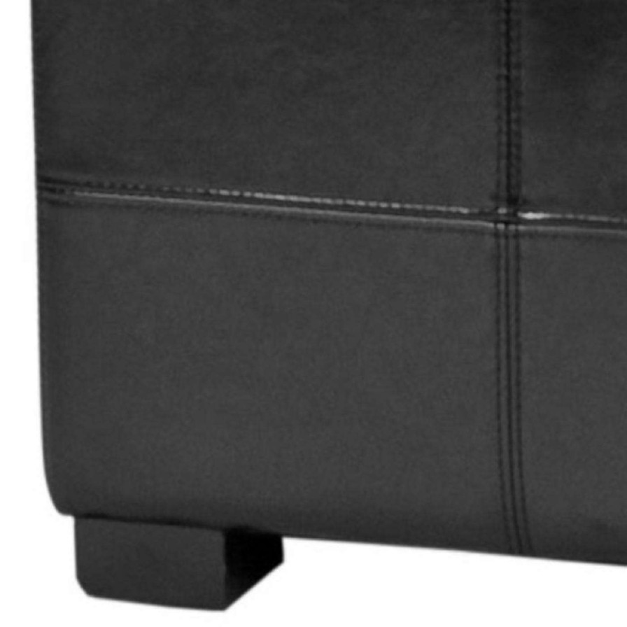 Indoor Benches * | Budget Indoor Storage Benches Safavieh Large Black Maiden Tufted Leather Storage Bench