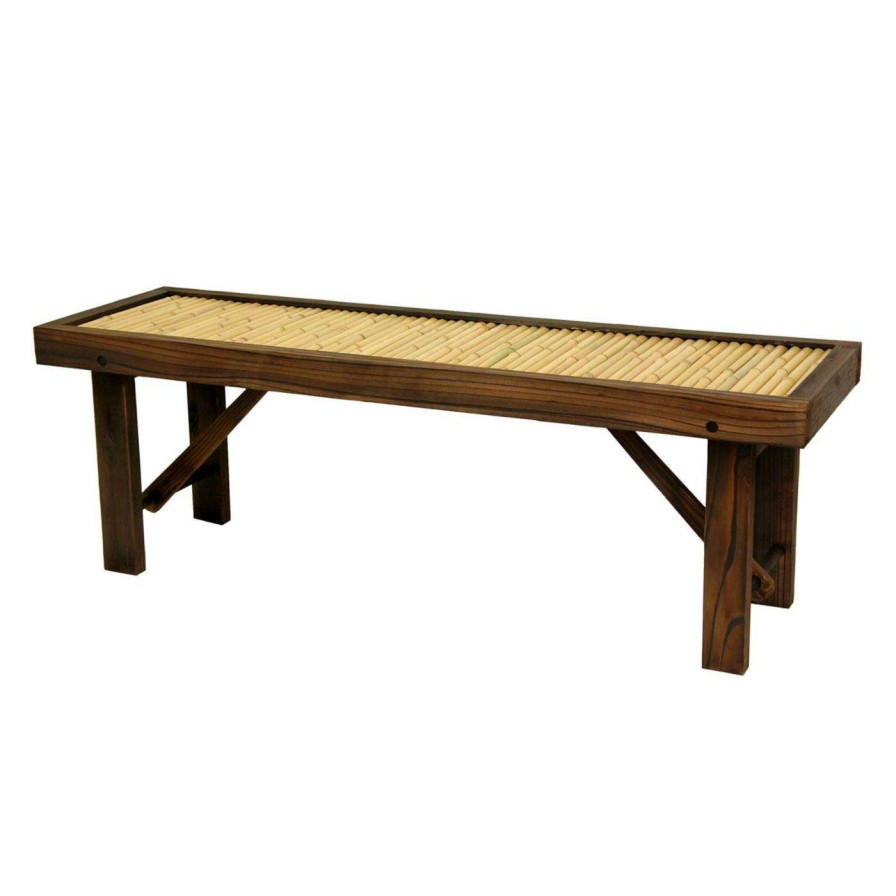 Indoor Benches * | Deals Bedroom Benches Oriental Furniture Japanese Bamboo Indoor Backless Bench