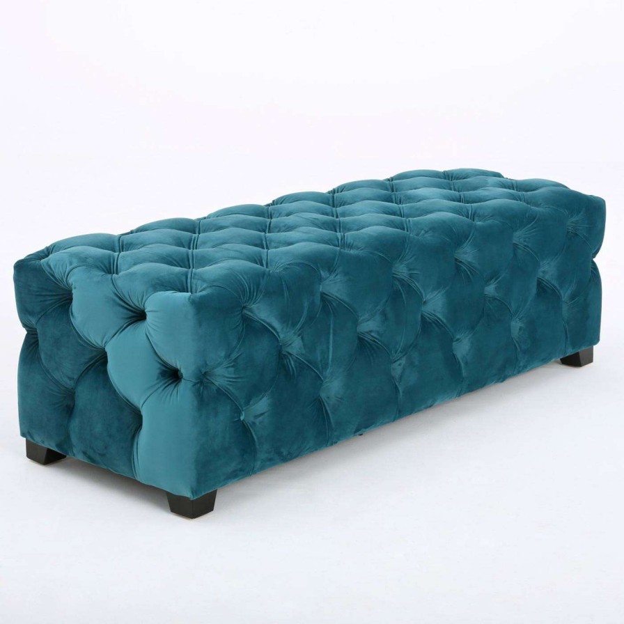 Indoor Benches * | Hot Sale Best Selling Home Bedroom Benches Barrett New Velvet Indoor Bench