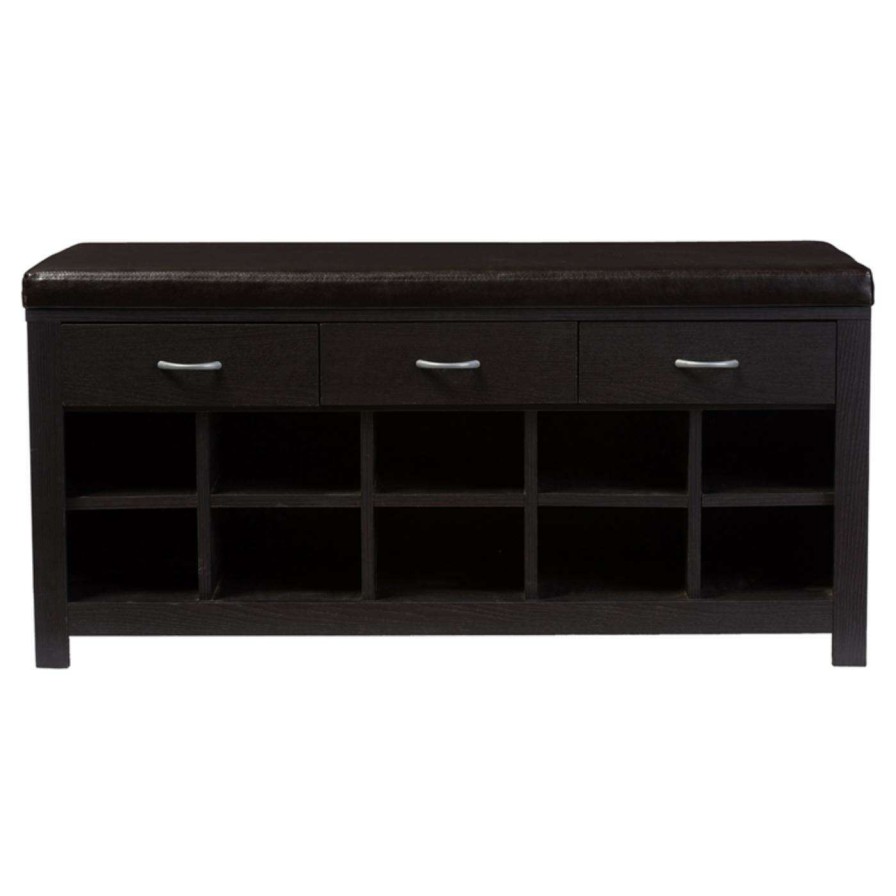 Indoor Benches * | Best Reviews Of Entryway Benches Baxton Studio Entryway Faux Leather Storage Bench