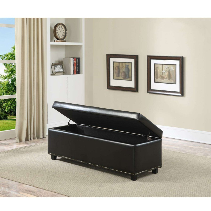 Indoor Benches * | Best Reviews Of Brooklyn & Max Indoor Storage Benches Brooklyn + Max Gilbert Leather Storage Bench