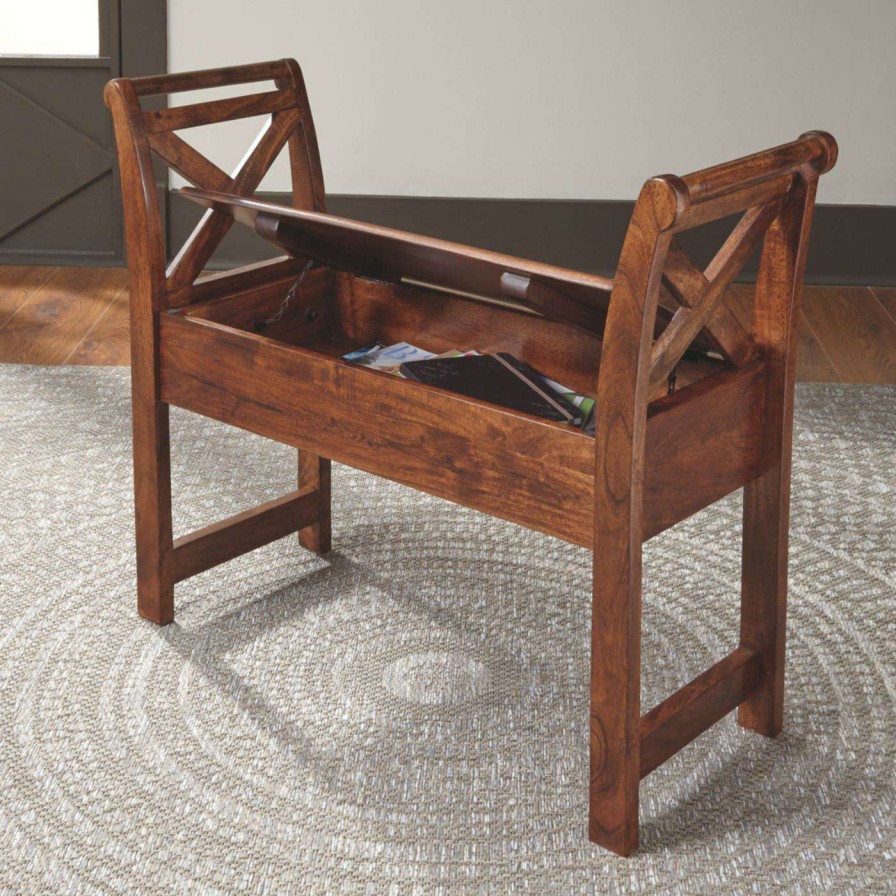 Indoor Benches * | Outlet Entryway Benches Signature Design By Ashley Abbonto Flip Top Indoor Accent Bench