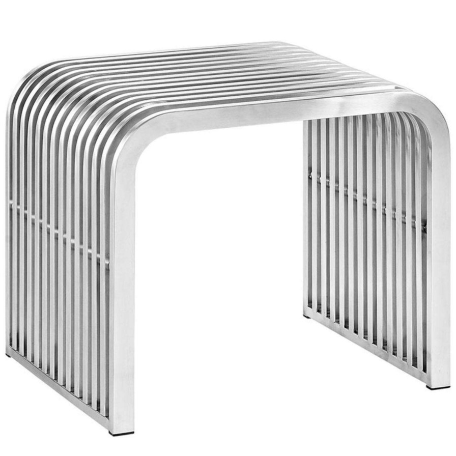 Indoor Benches * | Best Sale Entryway Benches Modway Pipe Metal Bench 60L X 15.5W X 16.5H In.