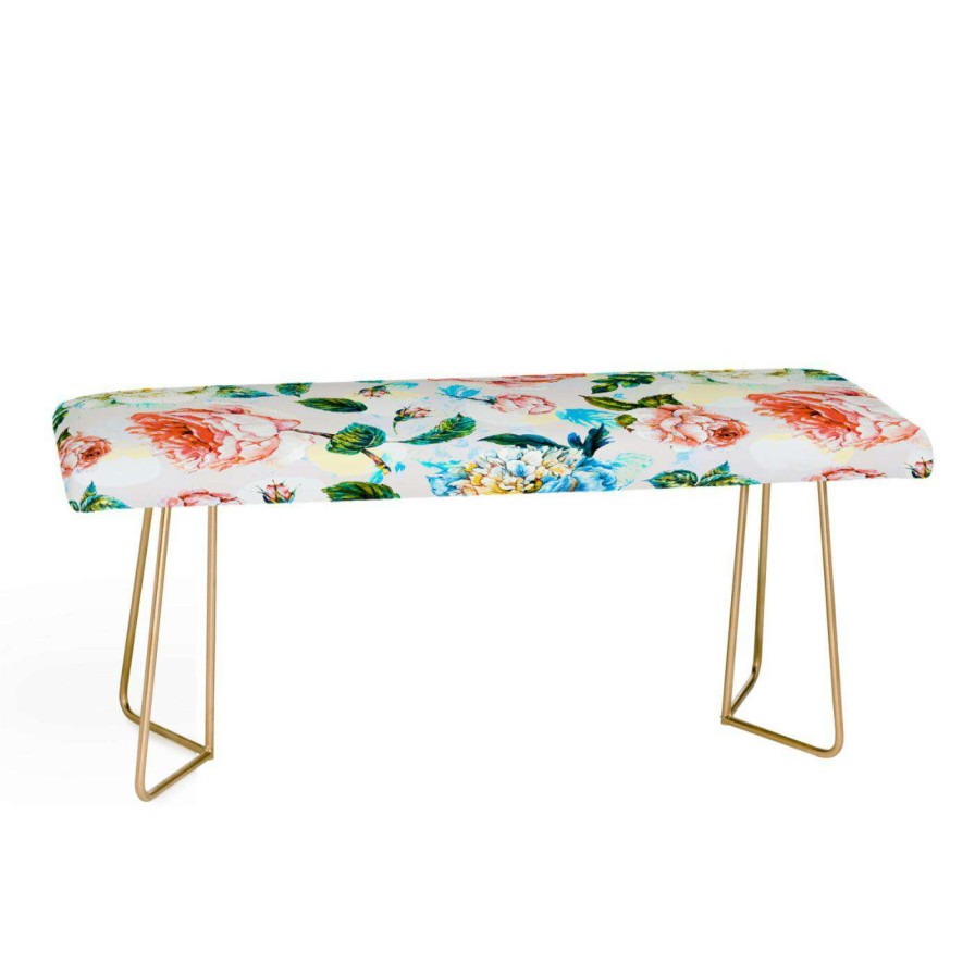 Indoor Benches * | Coupon Bedroom Benches Deny Designs Marta Barragan Camarasa Blooming In Spring Bench