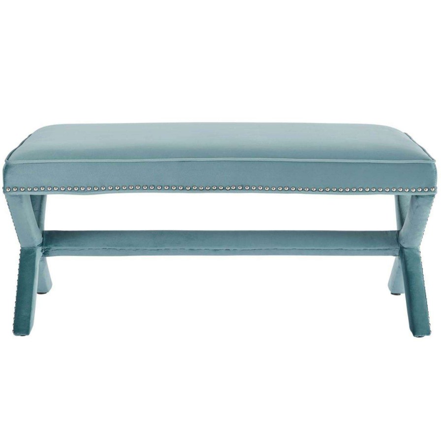 Indoor Benches * | Outlet Bedroom Benches Modway Rivet Upholstered Velvet Bench