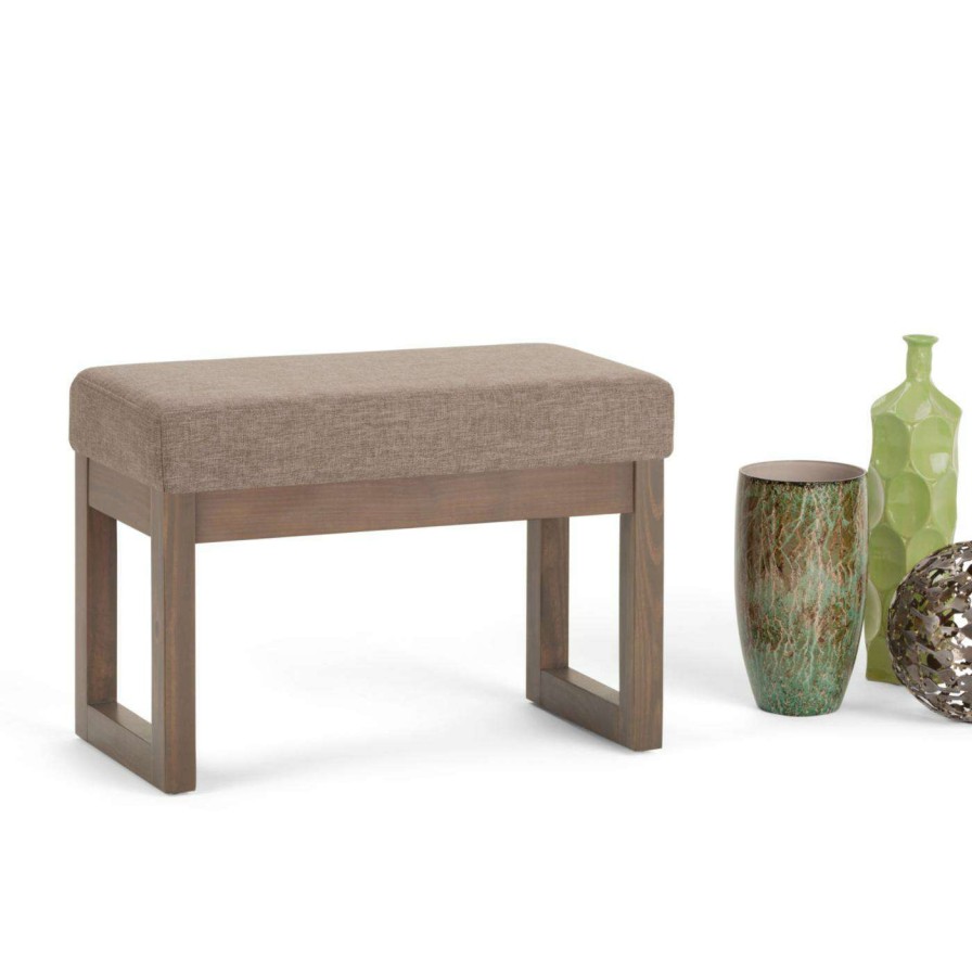 Indoor Benches * | Brand New Entryway Benches Simpli Home Milltown Fabric Small Bench