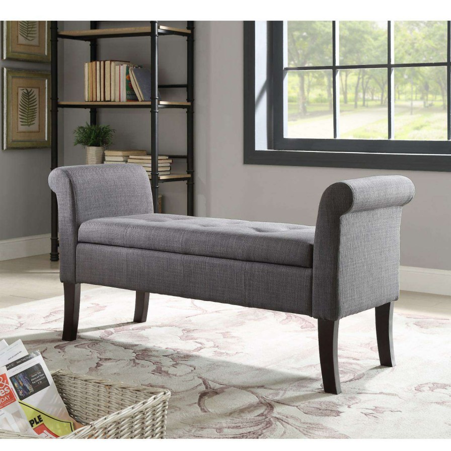 Indoor Benches * | Flash Sale Bedroom Benches Linon Indie Indoor Storage Bench