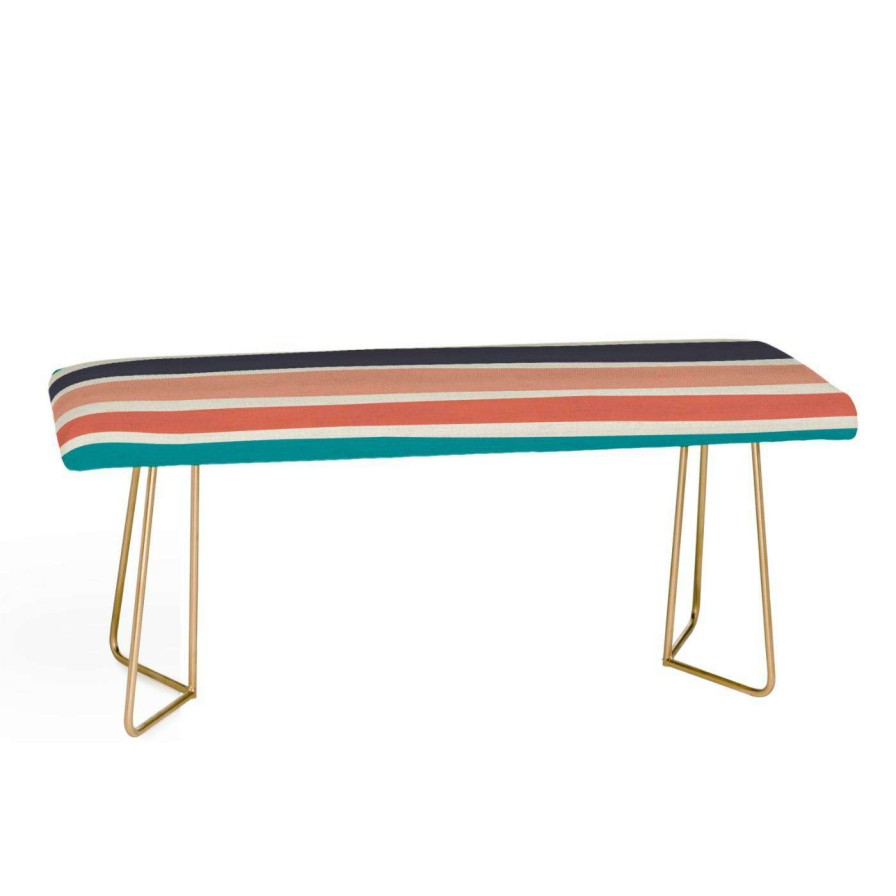 Indoor Benches * | Promo Bedroom Benches Deny Designs Zoe Wodarz Paper Stripe Bench