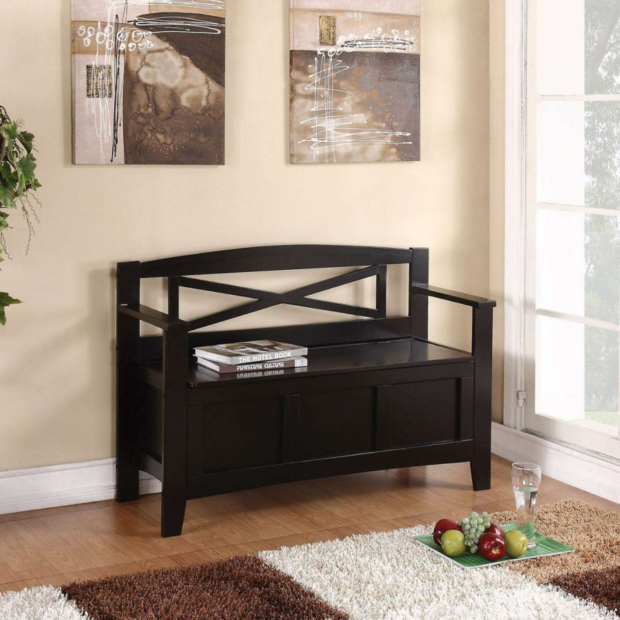 Indoor Benches * | Best Reviews Of Indoor Storage Benches Osp Home Furnishings Metro Modern Entry Way Bench