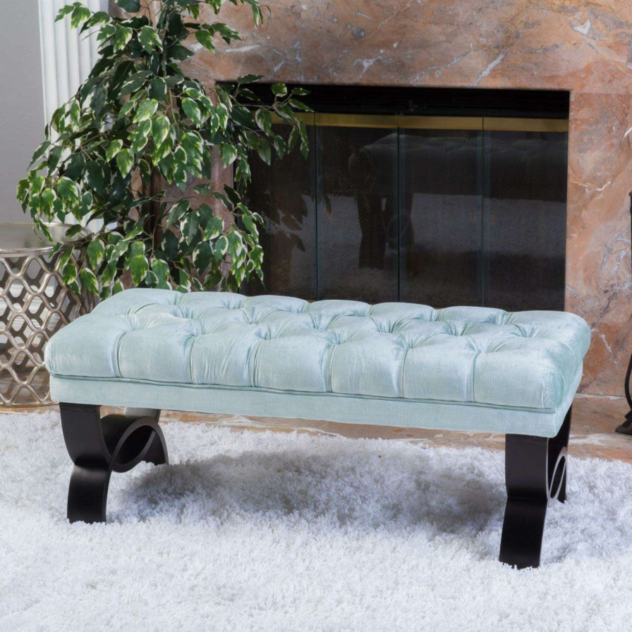 Indoor Benches * | Flash Sale Best Selling Home Bedroom Benches Umber Ottoman Bench Dark Gray