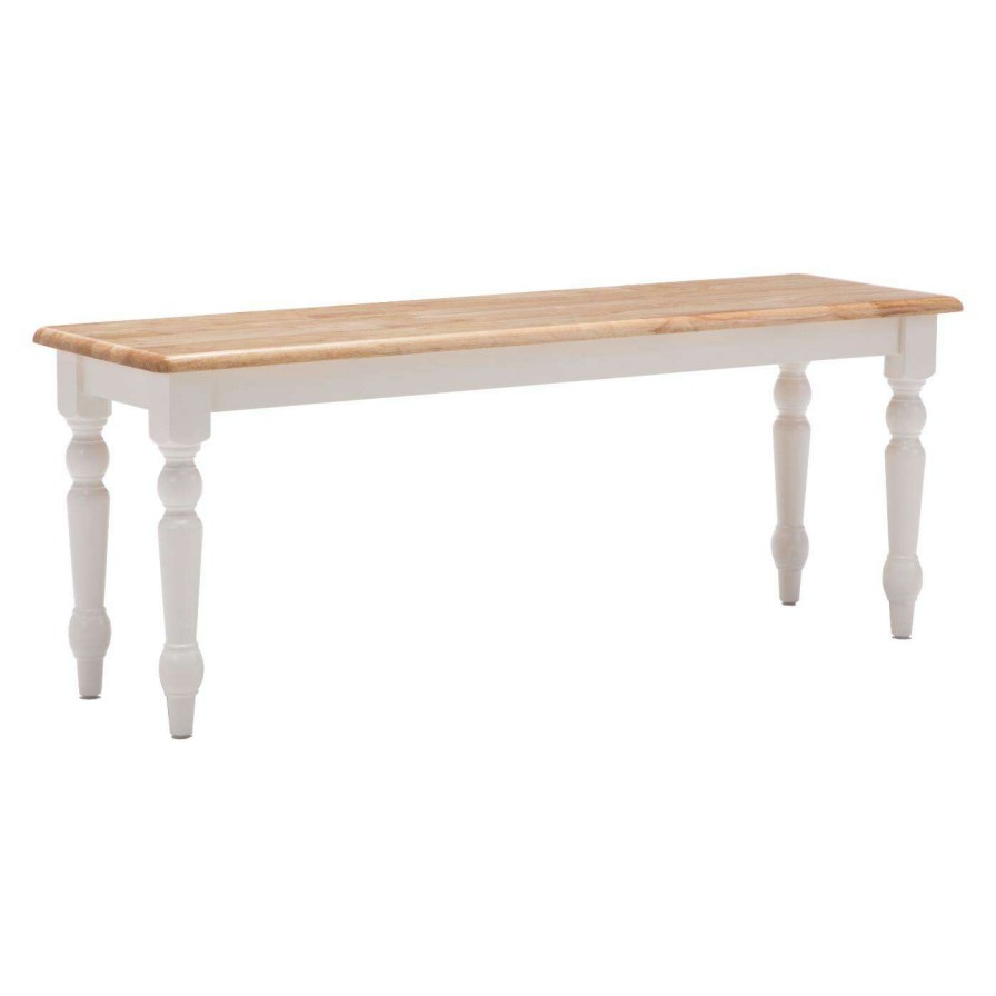 Dining Chairs * | Cheapest Kitchen & Dining Benches Boraam Farmhouse Dining Bench White/Natural