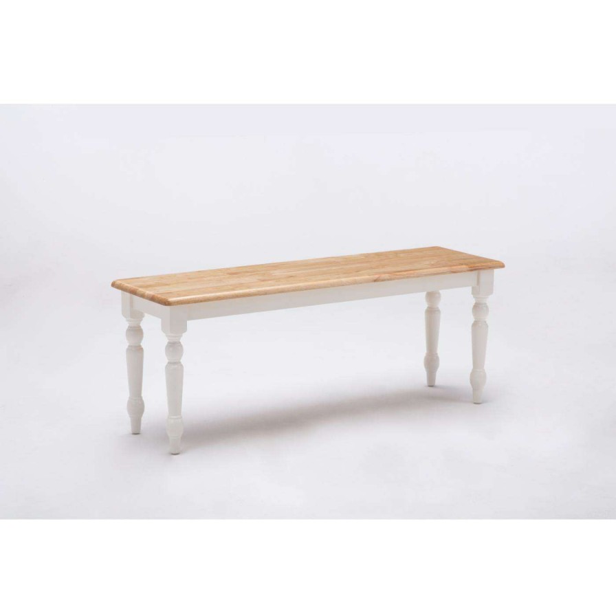 Dining Chairs * | Cheapest Kitchen & Dining Benches Boraam Farmhouse Dining Bench White/Natural