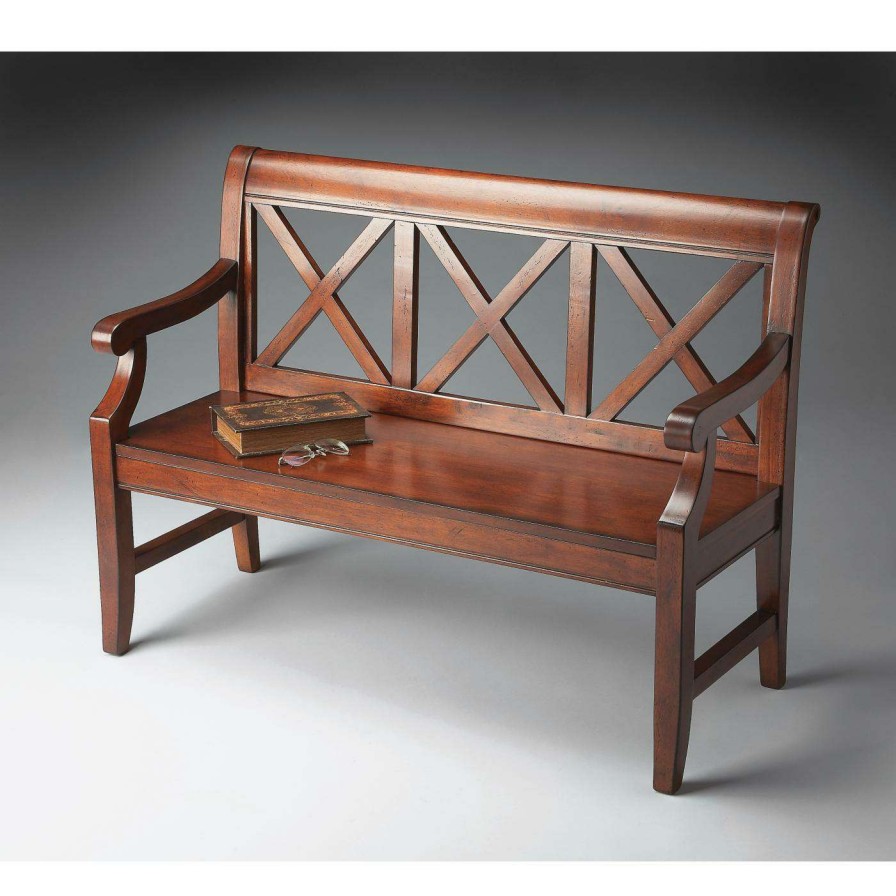 Indoor Benches * | Hot Sale Butler Specialty Entryway Benches Wirral Bench Cherry