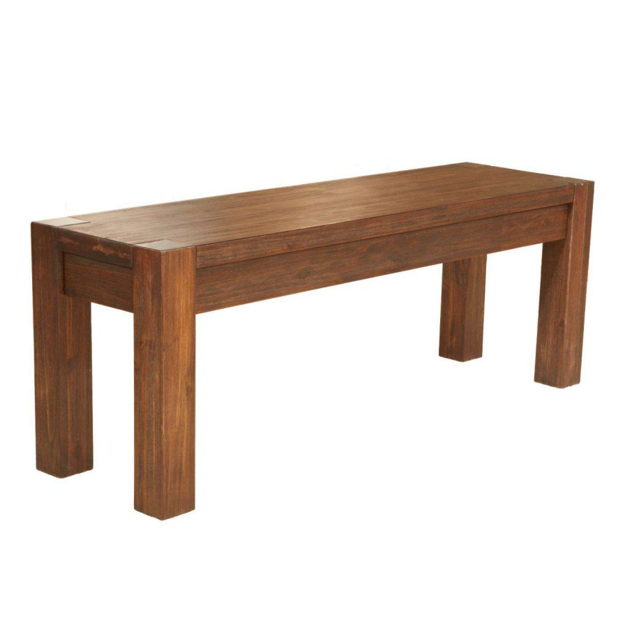 Dining Chairs * | Flash Sale Kitchen & Dining Benches Modus Meadow Solid Wood Dining Bench Brick Brown